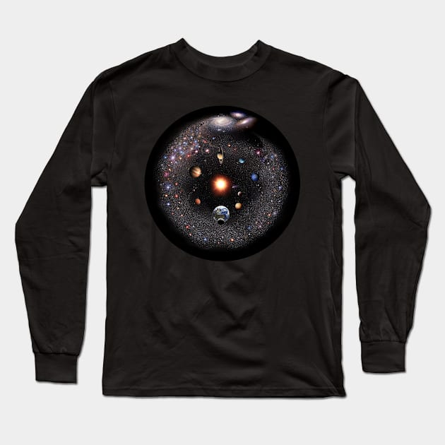 SOLAR SYSTEM AND LOCAL GALAXIES Long Sleeve T-Shirt by Pablo Carlos Budassi Cosmic Art